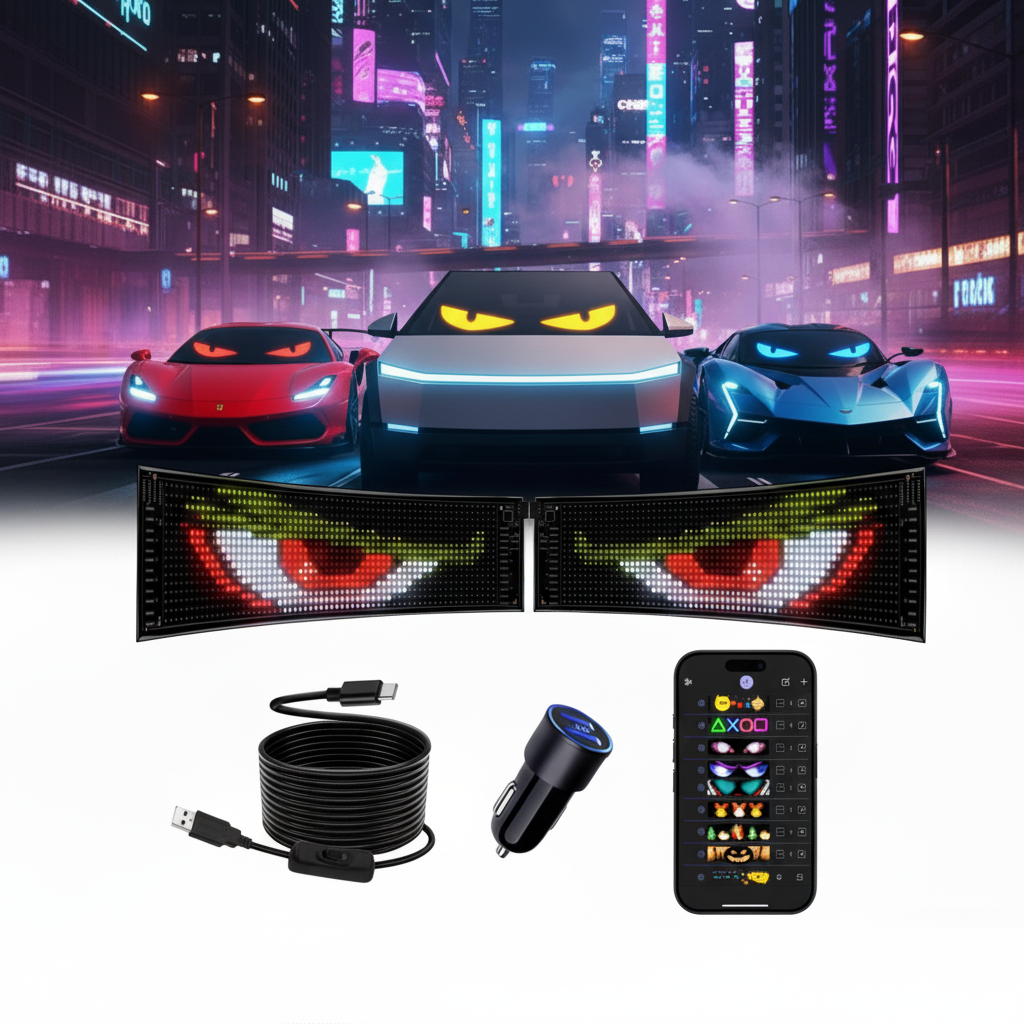Flexible LED Car Display Screen|Smart Bluetooth Control/IP65 Waterproof ...