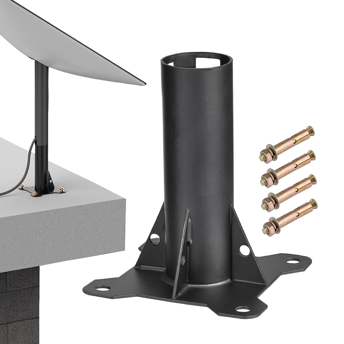 Heavy-Duty Carbon Steel Roof Mount for Starlink Gen 2 Dish