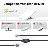 3M/10FT O-Ring DC Charging Cable with Switch (CB8) for Starlink Mini