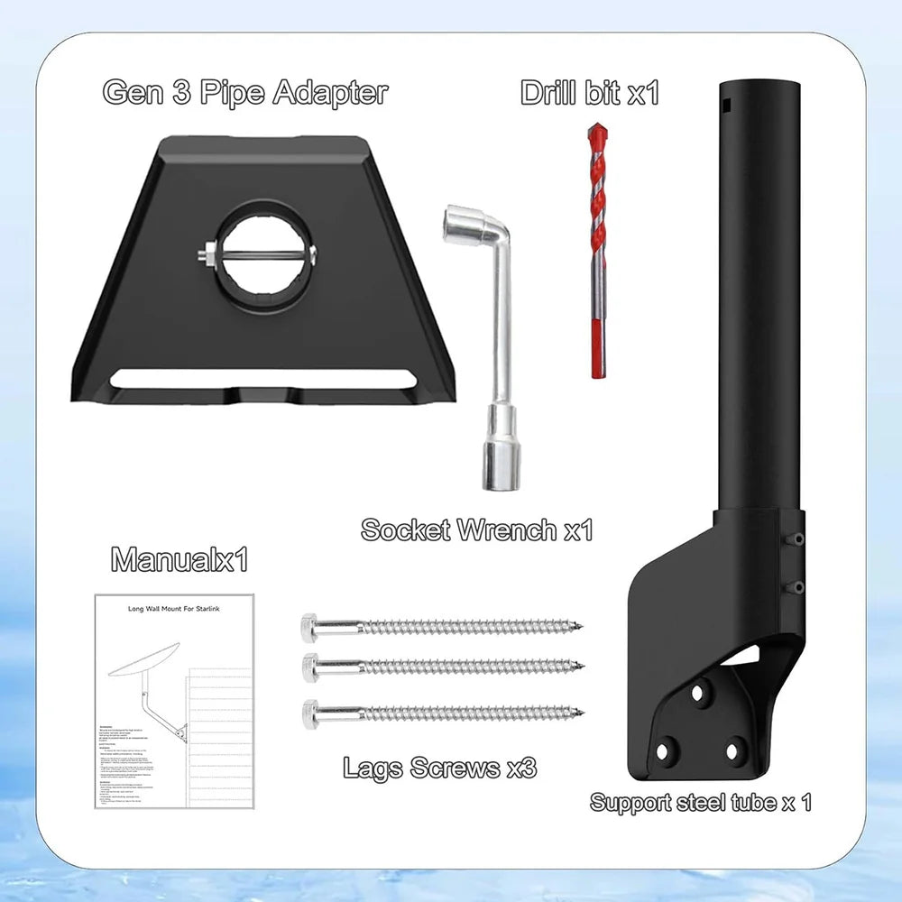 360° Adjustable Wall & Roof Mount Kit for Starlink Gen 3