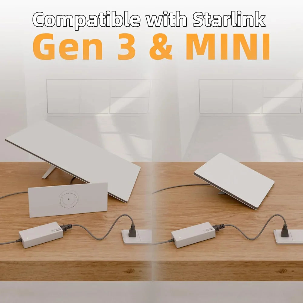 100~240V AC to DC Power Supply Adapter for Starlink Gen 3 & Mini