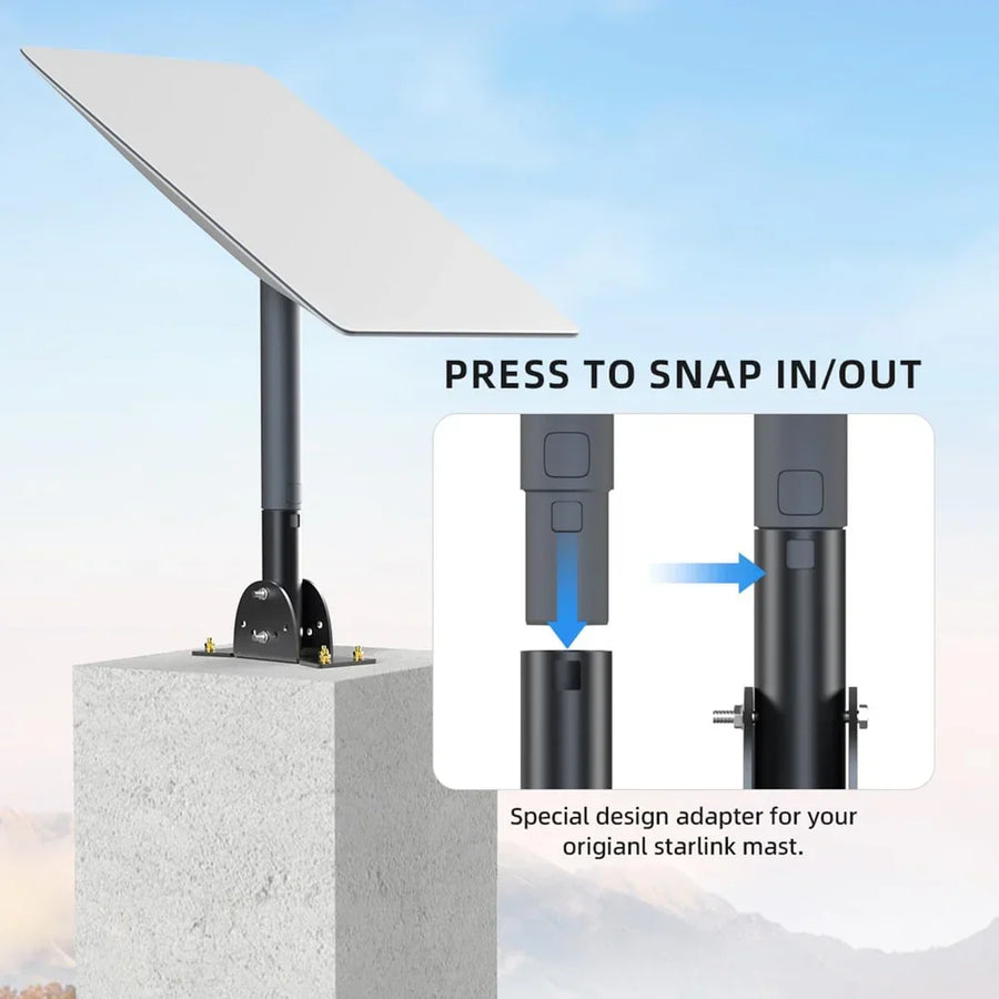 Adjustable Roof Pole Mount for Starlink Gen 2 view 2