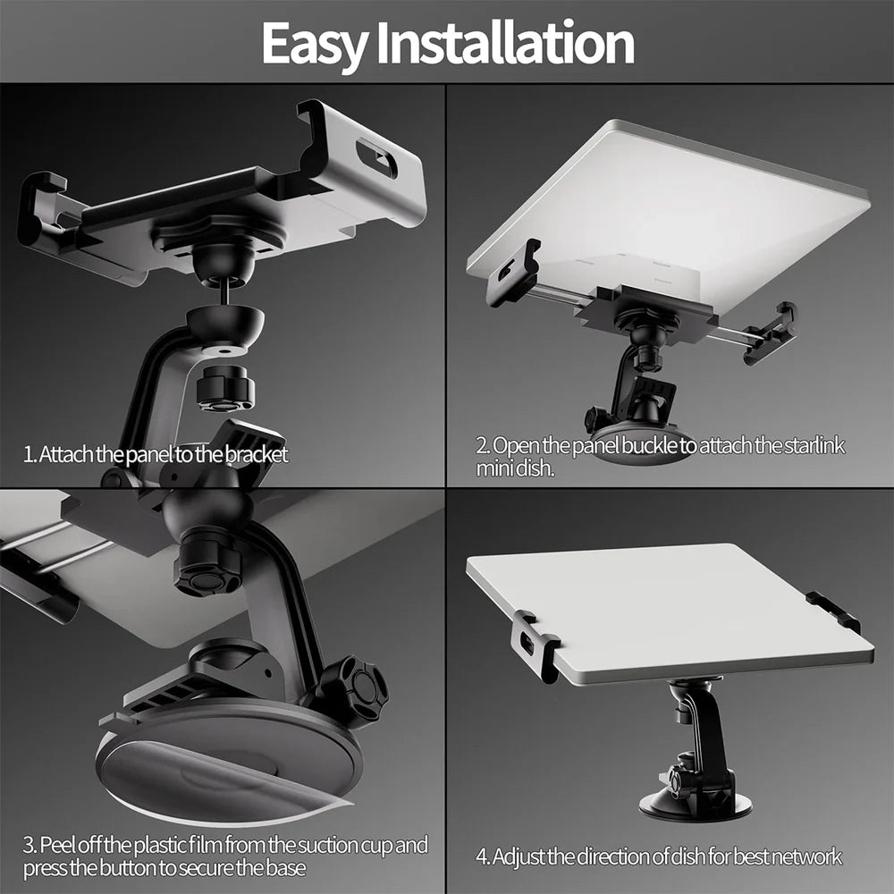 360° Adjustable Suction Cup Mount for Starlink Mini