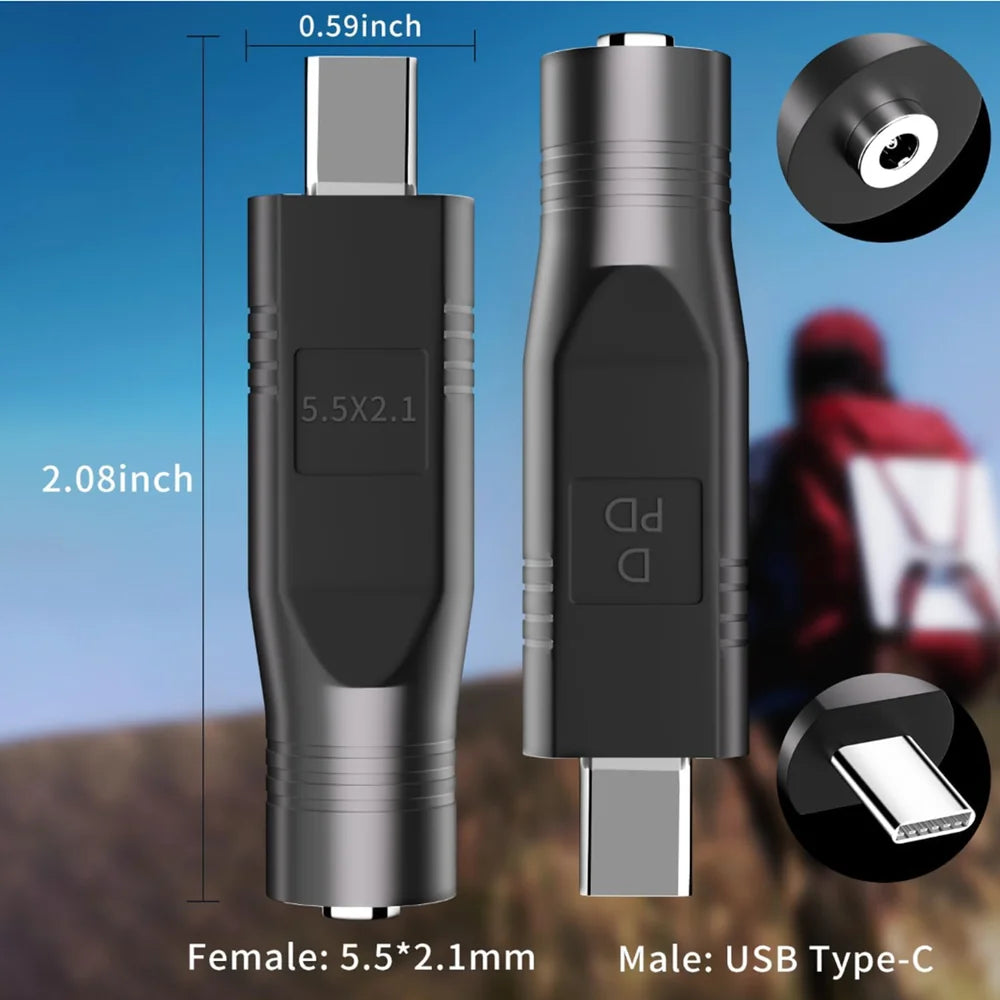 USB-C Male to DC Female Power Cable Adapter for Starlink Mini