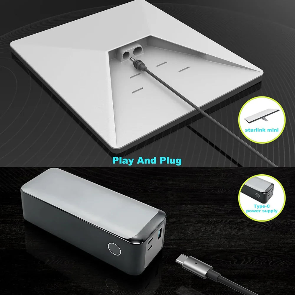 USB-C to DC Cable with LED Indicator for Starlink Mini