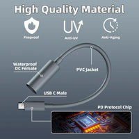 USB-C to DC Power Adapter Cable With PD Chip for Starlink Mini