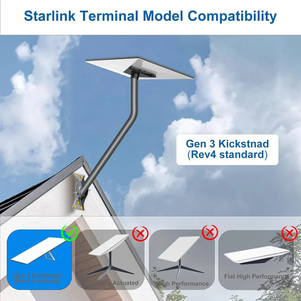 Starlink Gen 3 Roof Mount – 26" Adjustable Aluminum Bracket