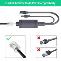 Ethernet Splitter & PoE Injector for Starlink Mini – Power & Data via One RJ45 Cable