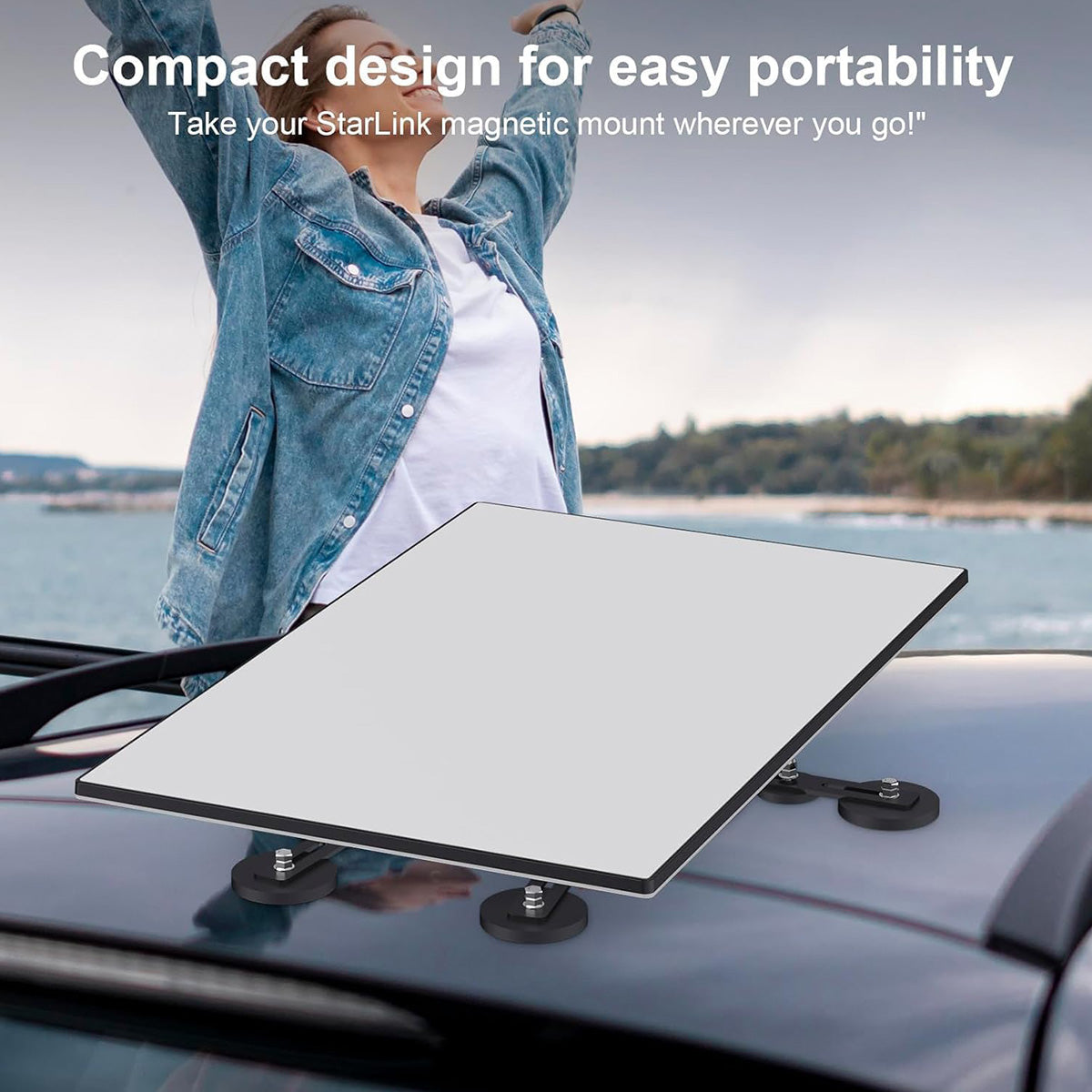 Adjustable Magnetic Roof Mounting Kit for Starlink Gen 3