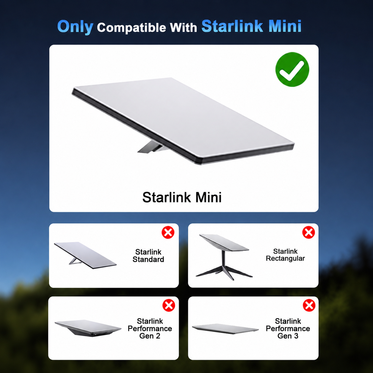 Starlink Mini magnetic roof mount compatibility check only compatible with Starlink Mini