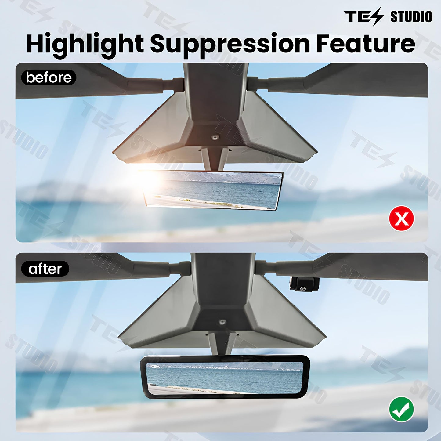 S92 Streaming Rearview Mirror Recorder For Tesla Cybertruck