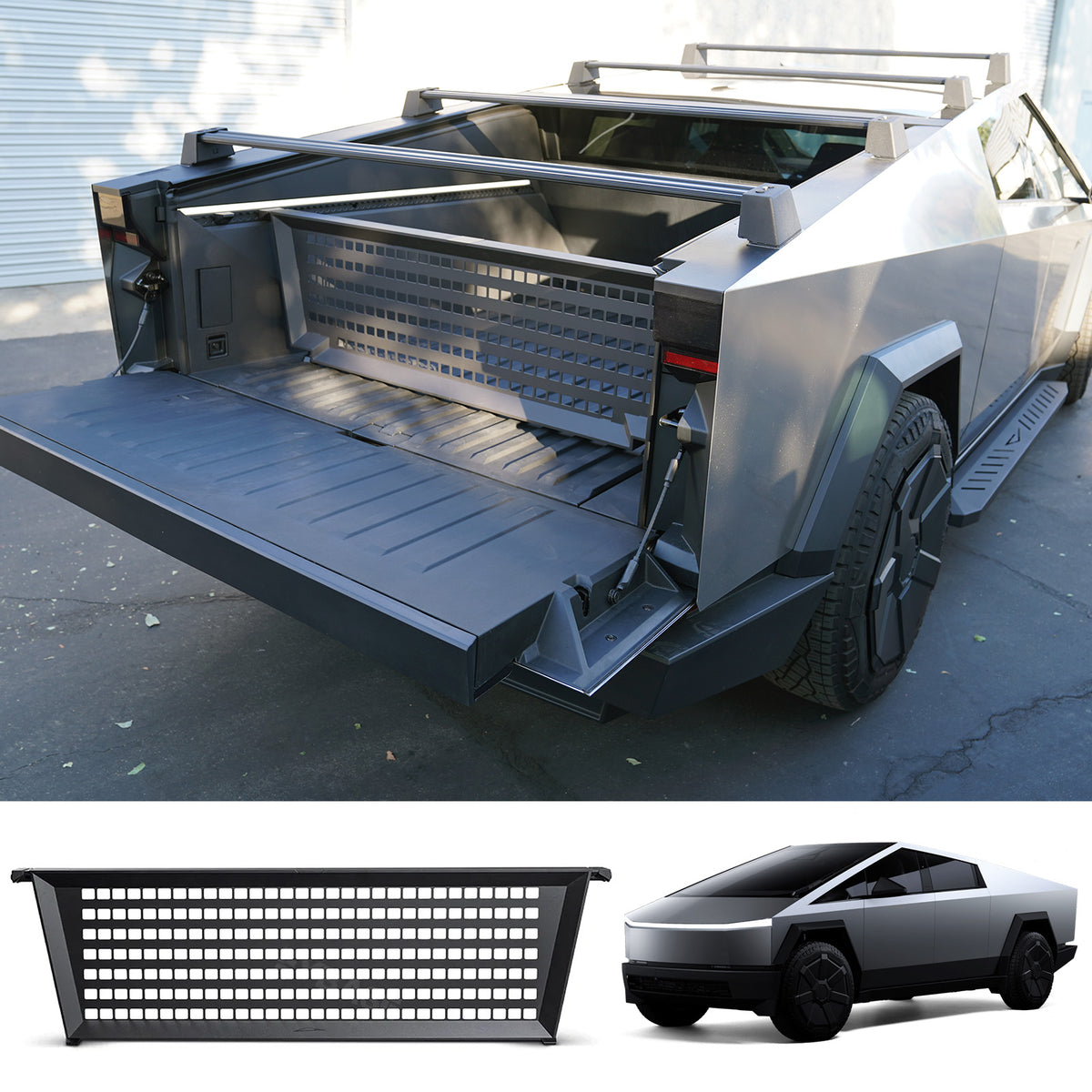 Truck Bed Divider for Cybertruck Accessories Cargo Divider Aluminum Molle Panels Enhanced Cargo Storage