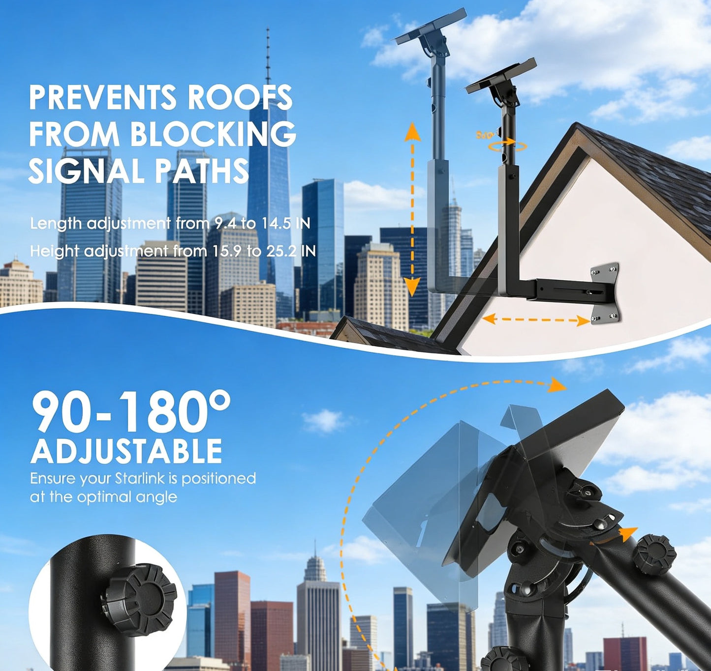 Starlink Gen 3 Eave Wall Mount Adjustable Angle view 5