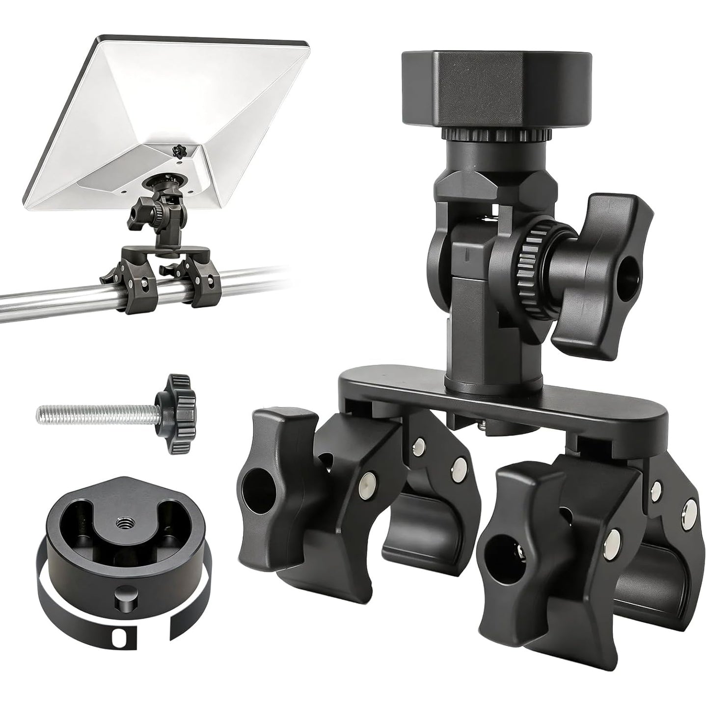CTmods Starlink Mini aluminum dual-clamp vehicle mount with adapter and screw kit