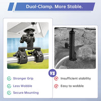 Starlink Mini dual-clamp mount with stronger grip and reduced wobble for secure mounting