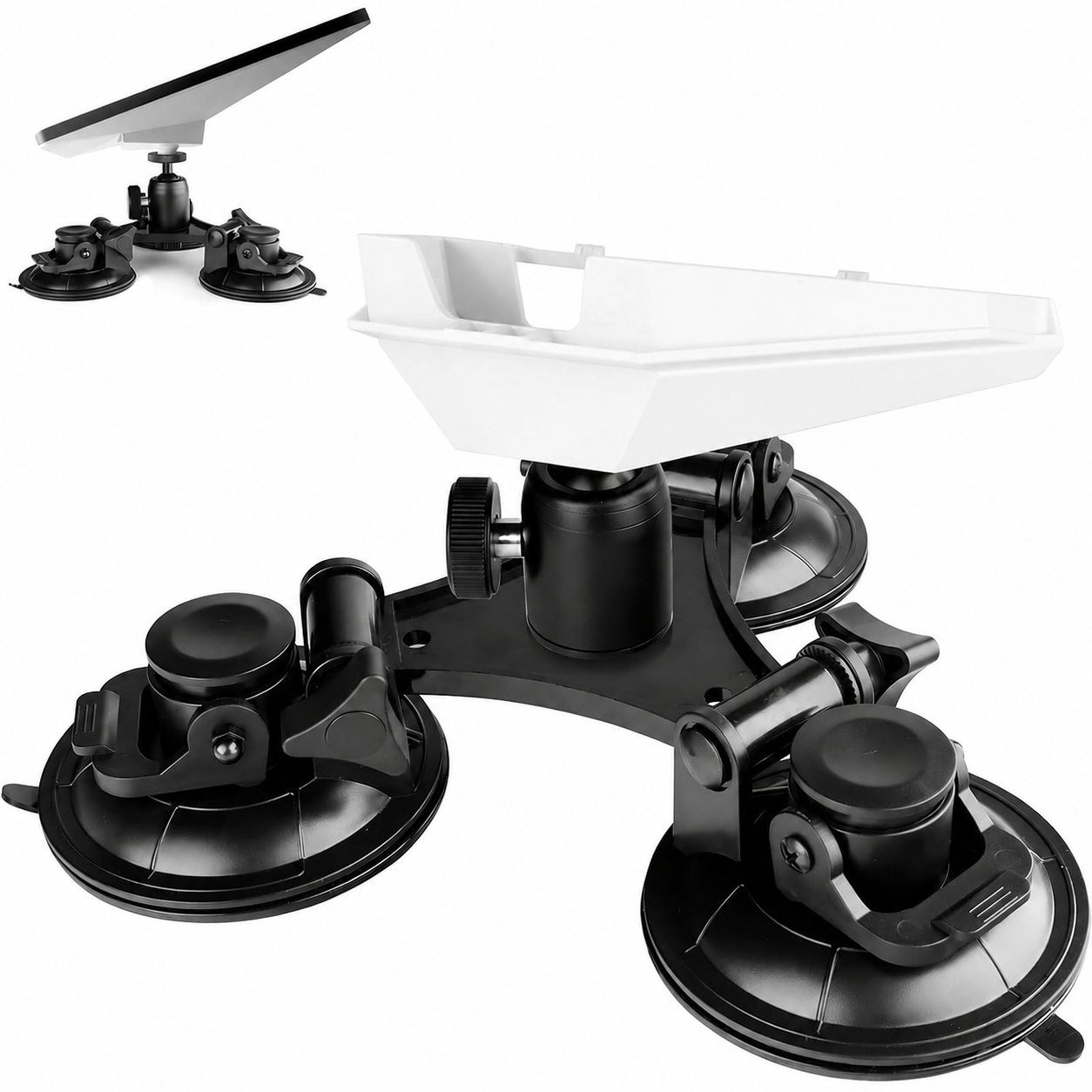 Soporte de ventosa triangular Starlink Mini para techo con ajuste horizontal de 360° apto para instalación en superficies lisas como techos/techos corredizos/vehículos recreativos/ventanas