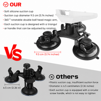 Soporte de ventosa triangular Starlink Mini para techo con ajuste horizontal de 360° apto para instalación en superficies lisas como techos/techos corredizos/vehículos recreativos/ventanas