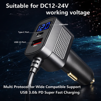 Starlink Mini Car Charger Cable Digital Display 3-in-1 view 3