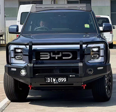 واقي ممتص الصدمات الأمامي من فولاذ المنجنيز لسيارة البيك آب الكهربائية BYD SHARK 6 – حماية شديدة التحمل لترقية الطرق الوعرة