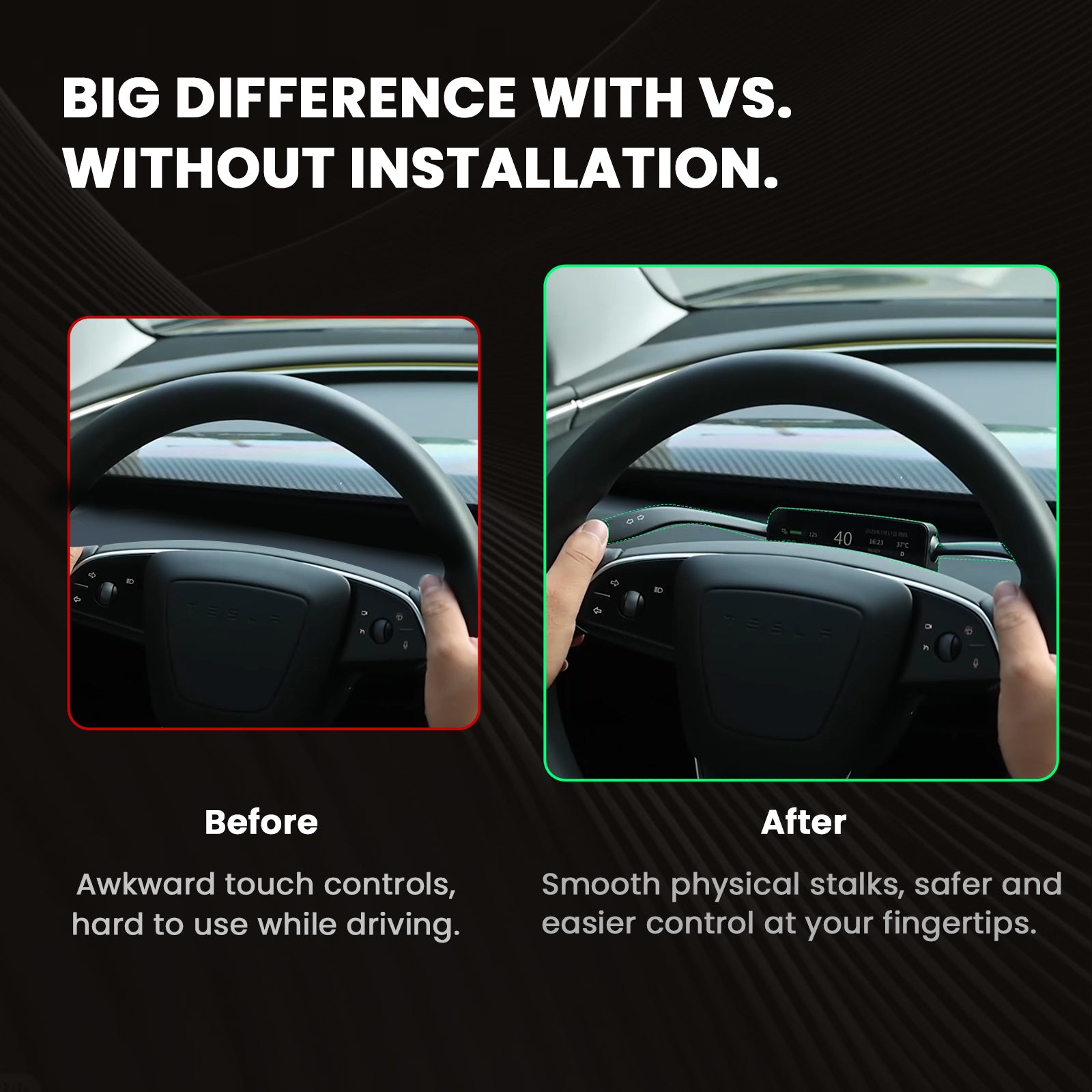 Turn Signal & Gear Shift Stalk With Mini Display For Tesla Model 3 Highland / Y Juniper
