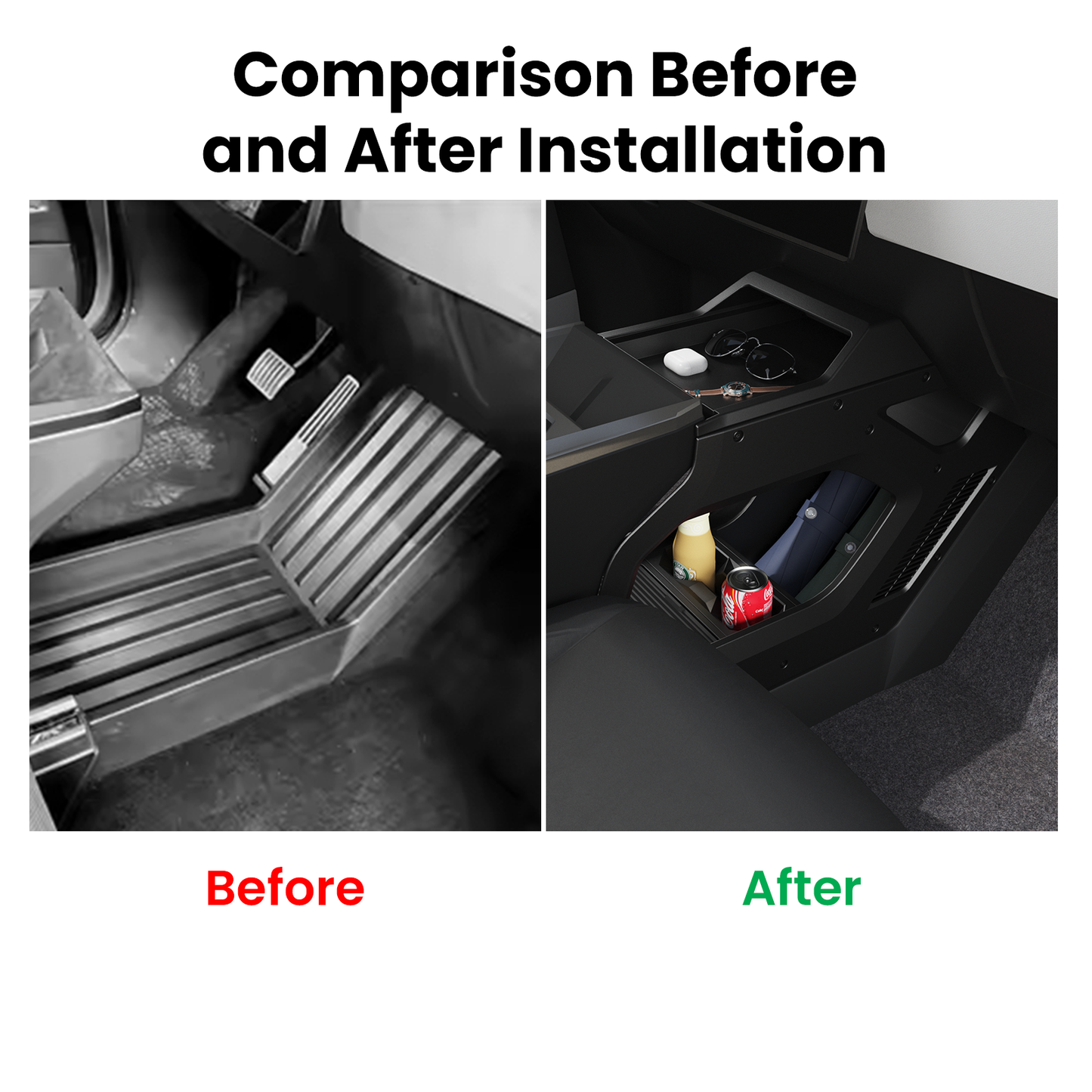 Aisle Central Storage Box For Tesla Cybertruck Lower Center Console