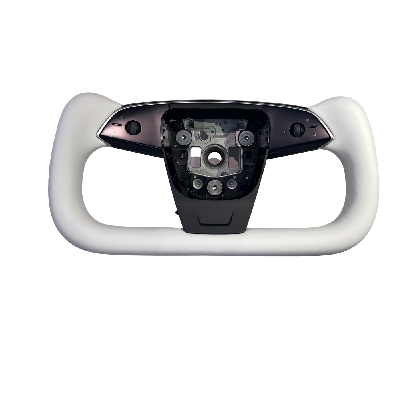 2025 2026 ctmods Model 3 Highland / Y juniper Premium Nappa Leather Yoke Steering Wheel V2