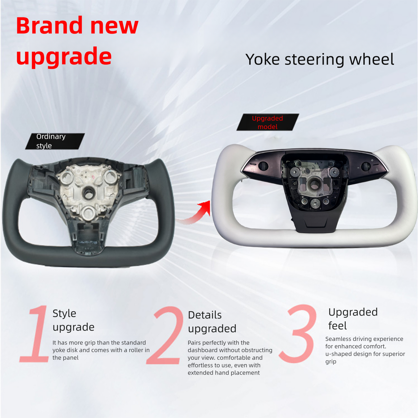 2025 2026 ctmods Model 3 Highland / Y juniper Premium Nappa Leather Yoke Steering Wheel V2