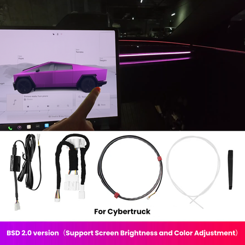 BSD 2.0 Blind Spot Warning System For Tesla Model 3 Highland / Y Juniper/Cybertruck Ambient Lighting
