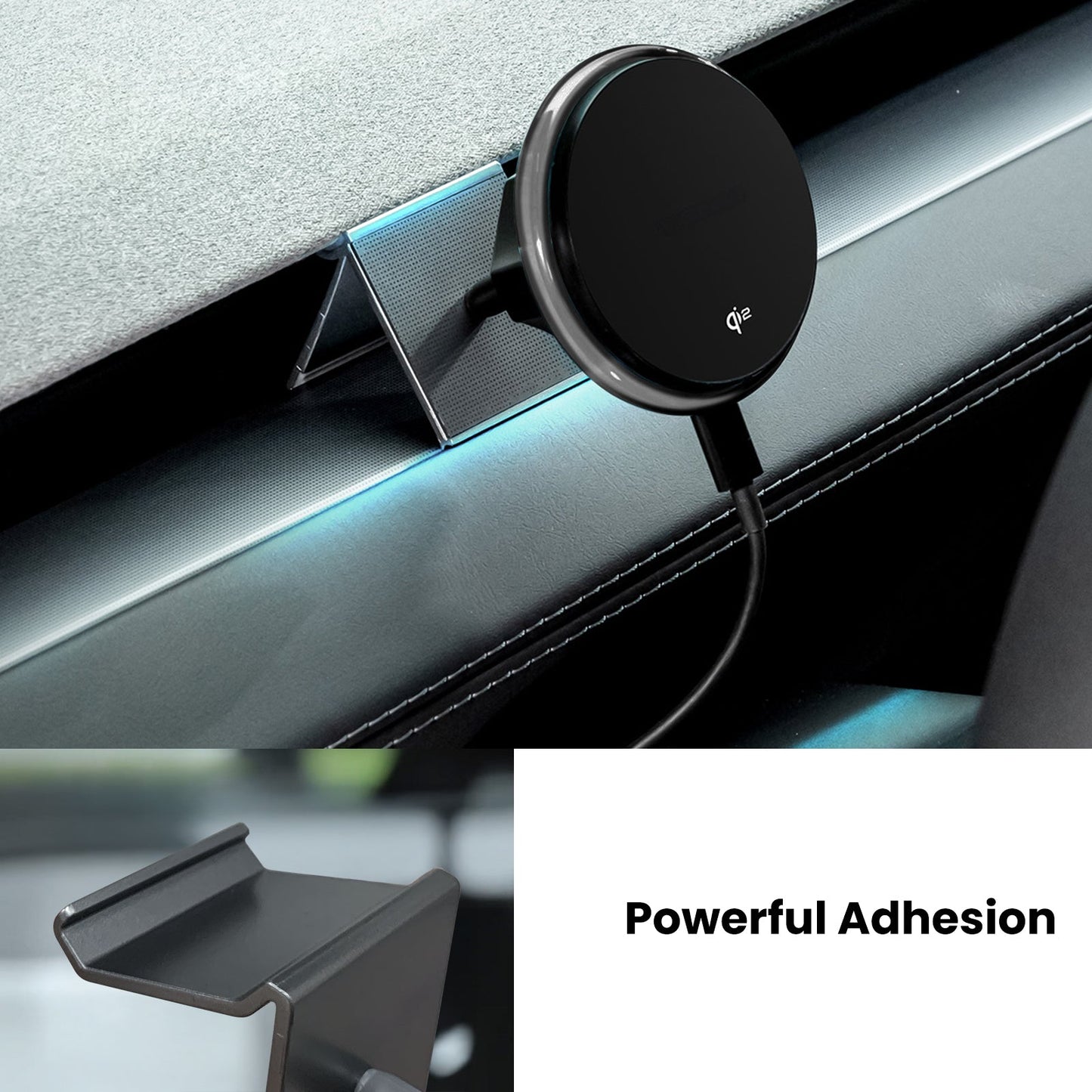 Sleek Magnetic Charging Dashboard Phone Mount with Seamless For Tesla Cybertruck