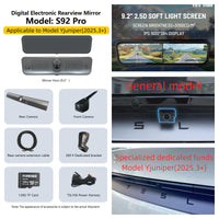 S92 Stream Media Rearview Mirror Dual Way Video Recorder with WiFi For Tesla Model Y Juniper