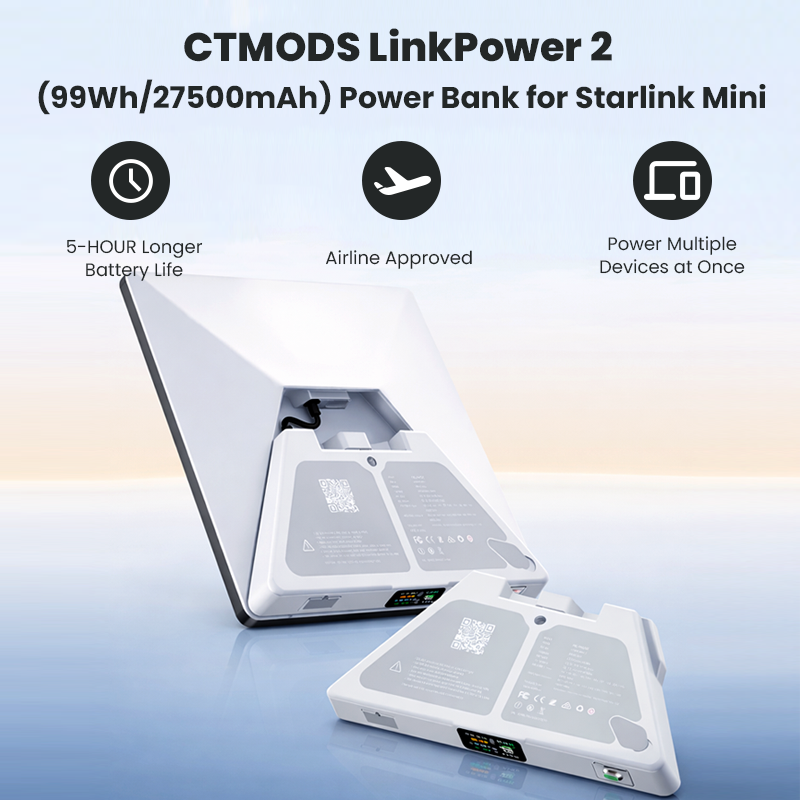 Power Bank for Starlink Mini – Airline-Approved, Up to 5 Hours of Portable Power