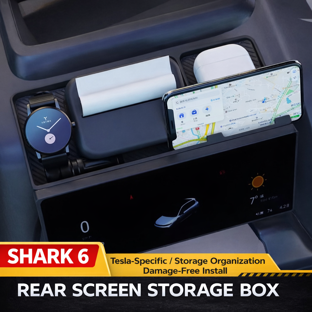 BYD Shark 6 Center Console Storage Box - Silicone Organizer Behind Screen