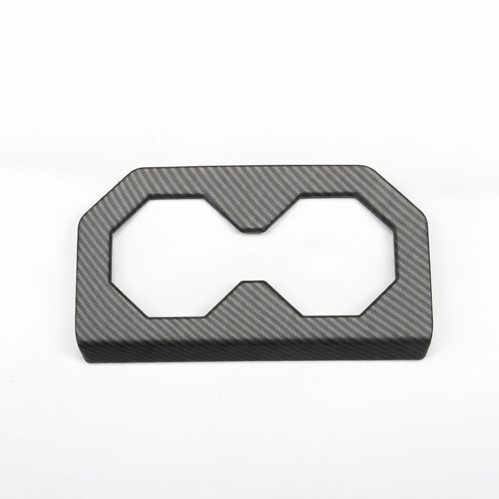 Cybertruck Accessories Rear Seat Cup Holder Frame Trim Cover CTmods® (Carbon Fiber Pattern ABS)