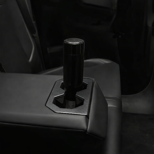 Rear Seat Cup Holder Frame Trim Cover For Cybertruck Accessories CTmods® (Carbon Fiber Pattern ABS)