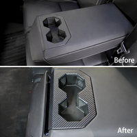 Cybertruck Accessories Rear Seat Cup Holder Frame Trim Cover CTmods® (Carbon Fiber Pattern ABS)