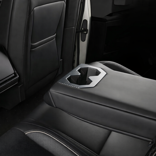 Rear Seat Cup Holder Frame Trim Cover For Cybertruck Accessories CTmods® (Carbon Fiber Pattern ABS)