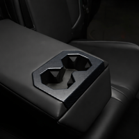 Cybertruck Accessories Rear Seat Cup Holder Frame Trim Cover CTmods® (Carbon Fiber Pattern ABS)