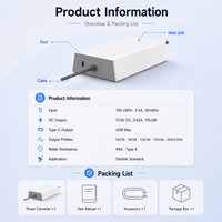 Starlink Gen 3 195W Replacement AC Power Adapter with 65W USB-C Output - 57V 3.42A