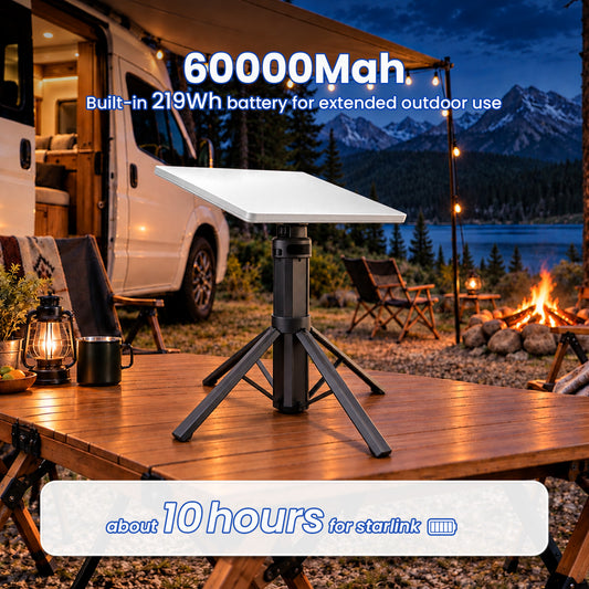 Starlink Mini Foldable Battery Tripod With Digital Display — Up to 10 Hours · 219Wh