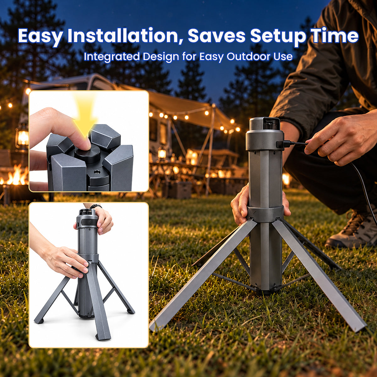 Starlink Mini Foldable Battery Tripod With Digital Display — Up to 10 Hours · 219Wh