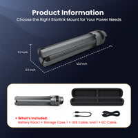 Starlink Mini Foldable Battery Tripod With Digital Display — Up to 10 Hours · 219Wh