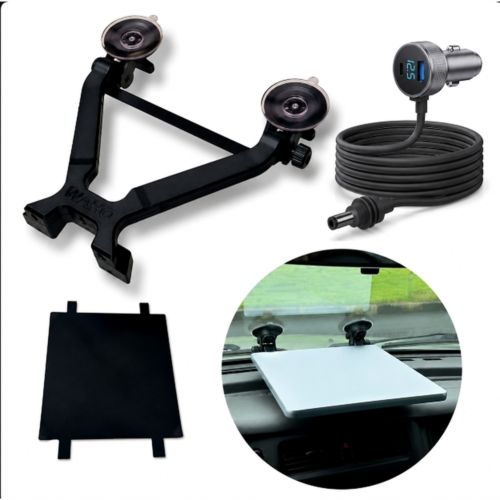 Starlink Mini windshield suction mount crossbar kit with optional power cable