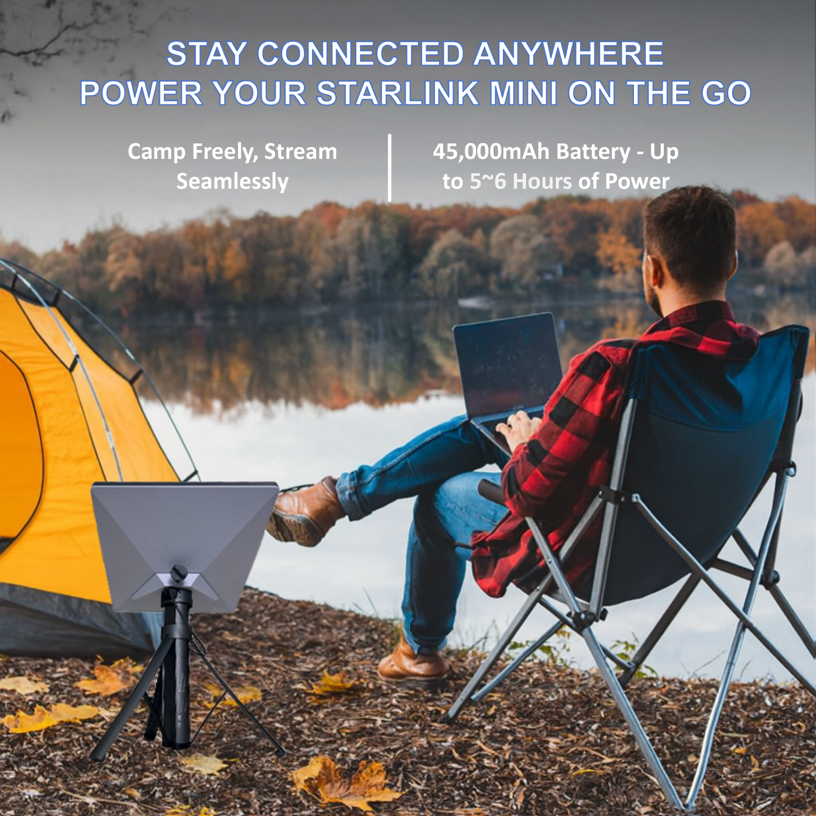 Starlink Mini Mount with Battery Pack 30V 2A Output for Outdoor & Camping
